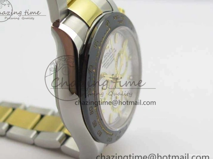 0126 Daytona SS YG Ceramic Bezel JH Best Edition White Dial On SS YG Bracelet A Resilient 3530